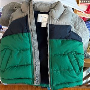 Old Navy Green and Gray Color Block Vest